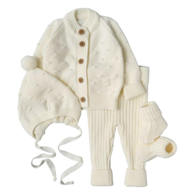 Комплект вязаный Pom-Pom Маленькая звезда 80065 (ЧЗ-нк) кремовый